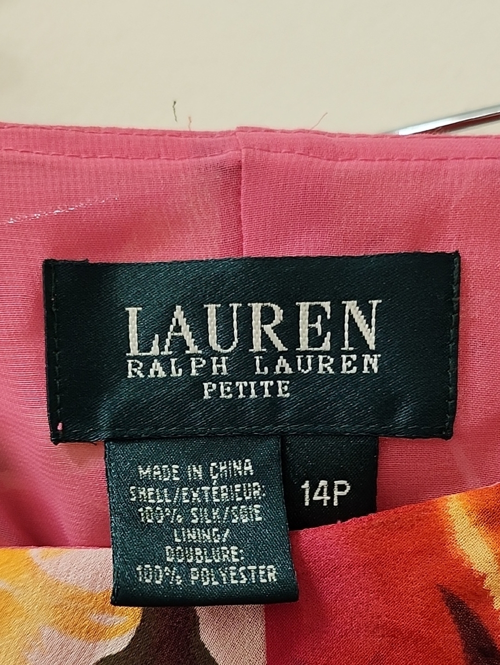 Lauren Ralph Lauren Women's Pink Floral Asymmetrical Handkerchief Hem Skirt 14P - Picture 15 of 16